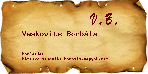 Vaskovits Borbála névjegykártya